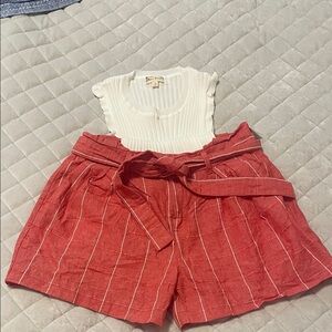 Banana Republic Red Striped Women Shorts